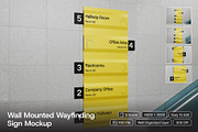 Wall Mounted Wayfinding Sign Mockup, an Advertising Mockup by herutage (Thumbnail 1 of 6)