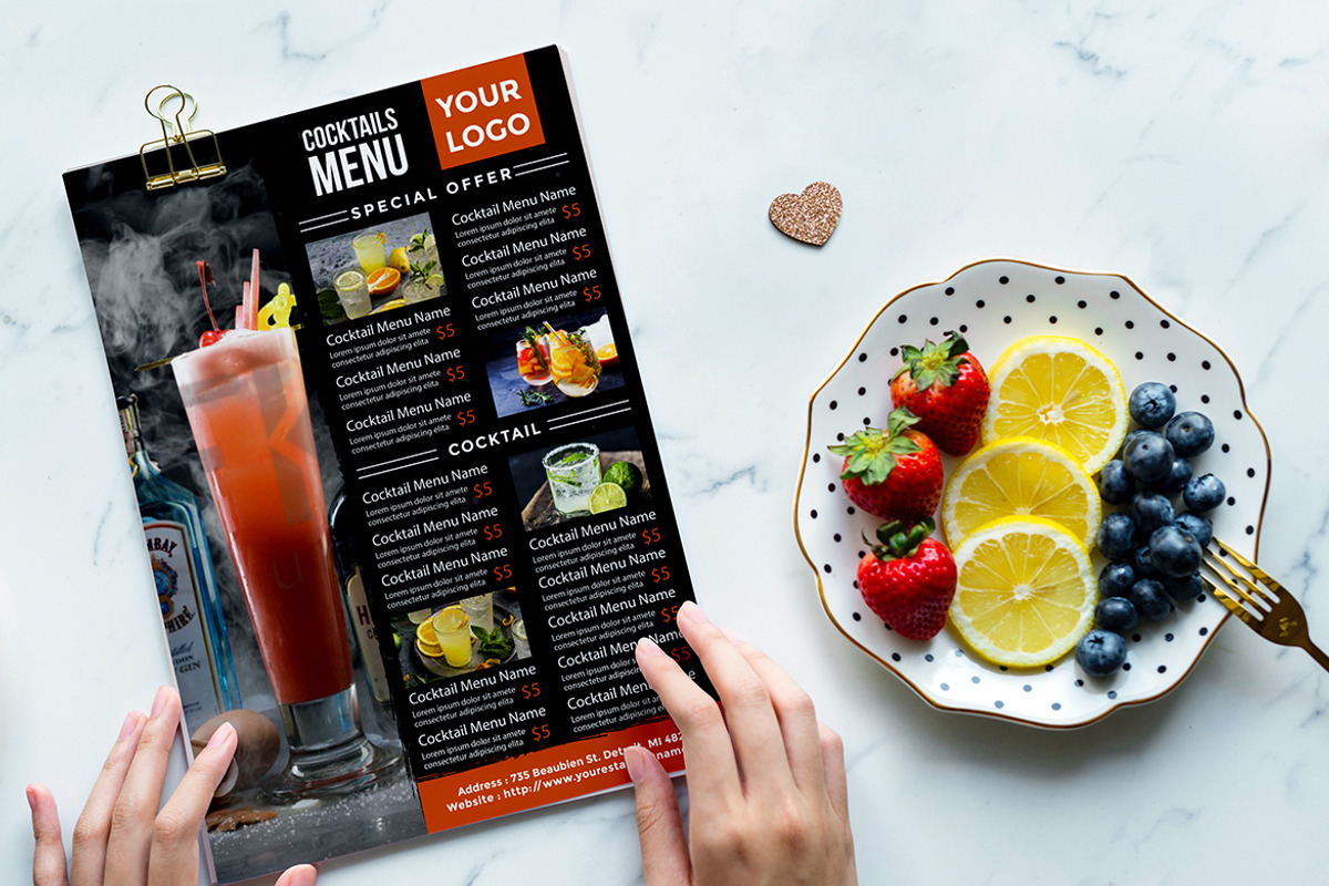 Cocktails Menu Flyer, a Flyer Template by imadeDesign (Photo 2 of 3)