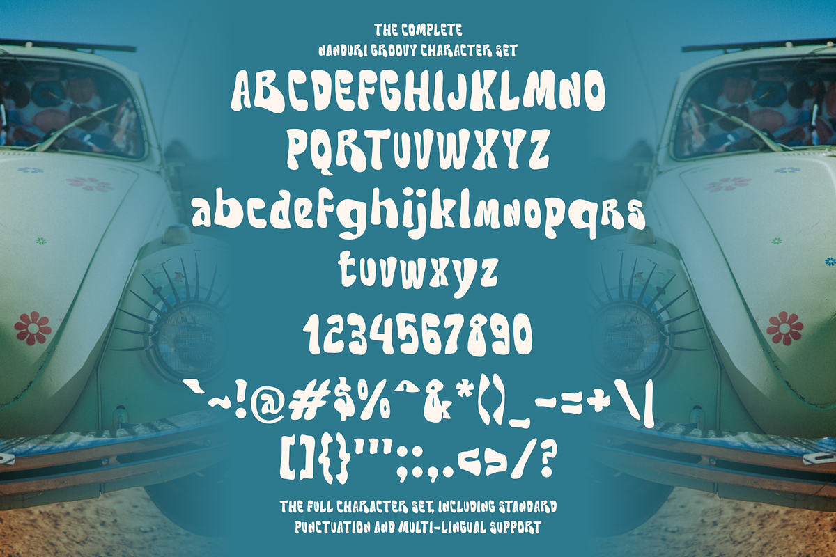 Nanduri Groovy Playful Display Font, a Handwritten Font by mesuka (Photo 5 of 5)
