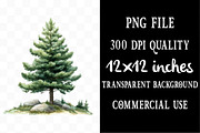Watercolor Forest Trees Clipart, an Illustration by Designking (Thumbnail 4 of 5)