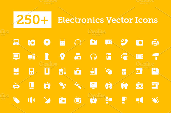 250 Electronics Vector Icons