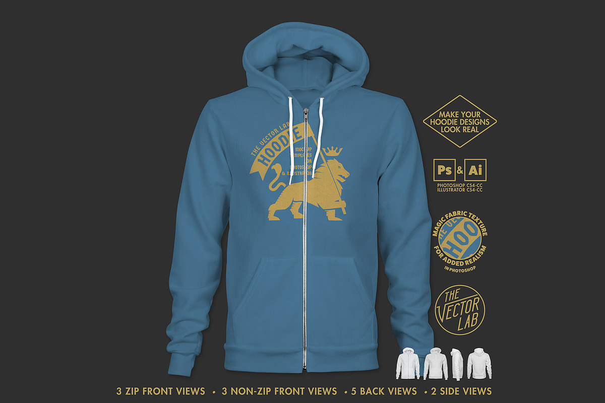 Men's Hoodie Mockup Templates, a Hoody Mockup by TheVectorLab (Photo 2 of 15)