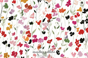 minimalist flowers seamless pattern, a Pattern Graphic by Pink Studio Art