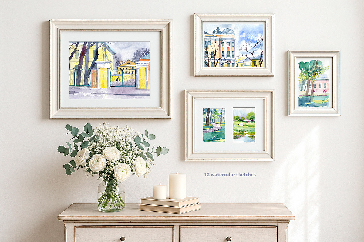 Saint-Petersburg watercolor sketches, an Object Illustration by NataliMiasStore (Photo 9 of 9)