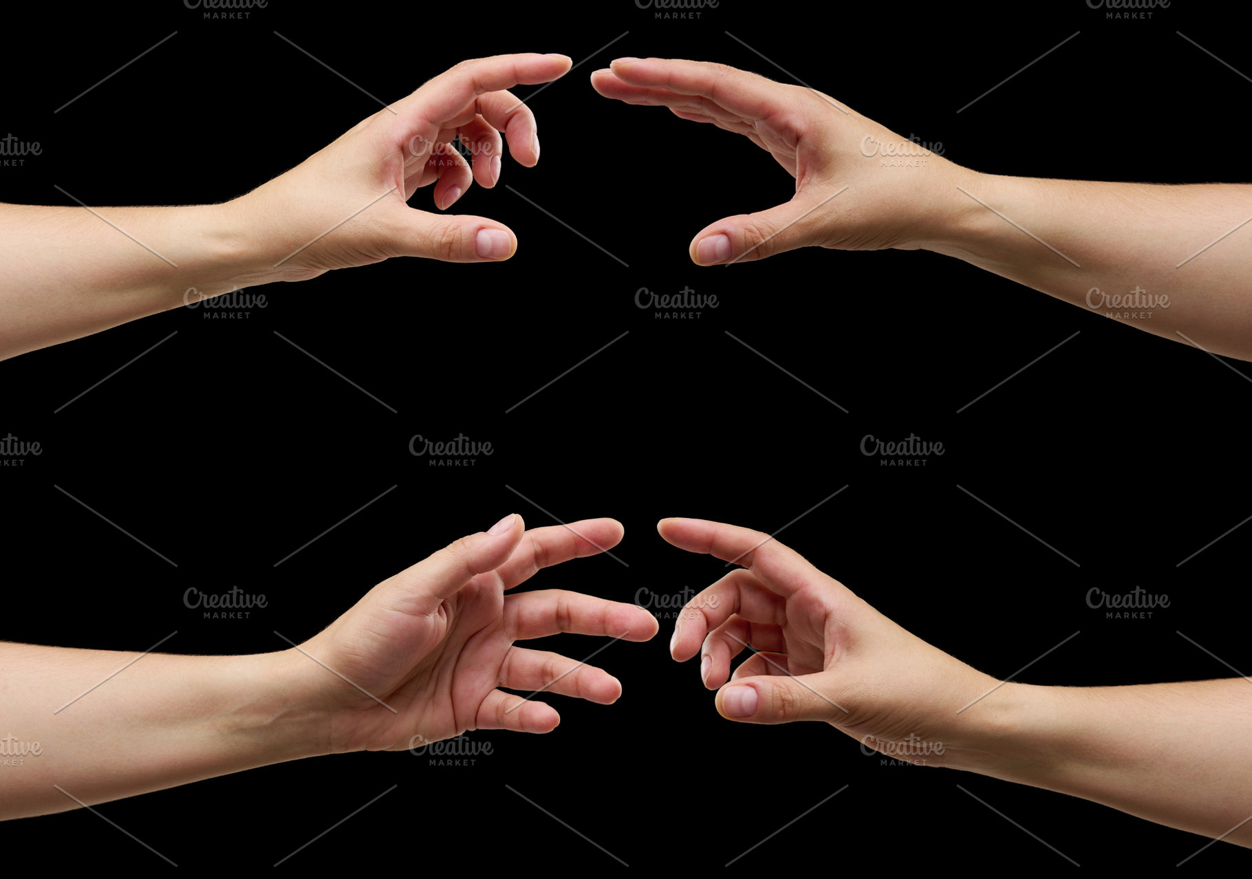 Women's hands reaching towards each other, expressive gestures, a Person Photo by ndanko