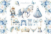 Blue Princess Clipart Set, a Person Illustration by ClipArtCharm (Thumbnail 4 of 6)