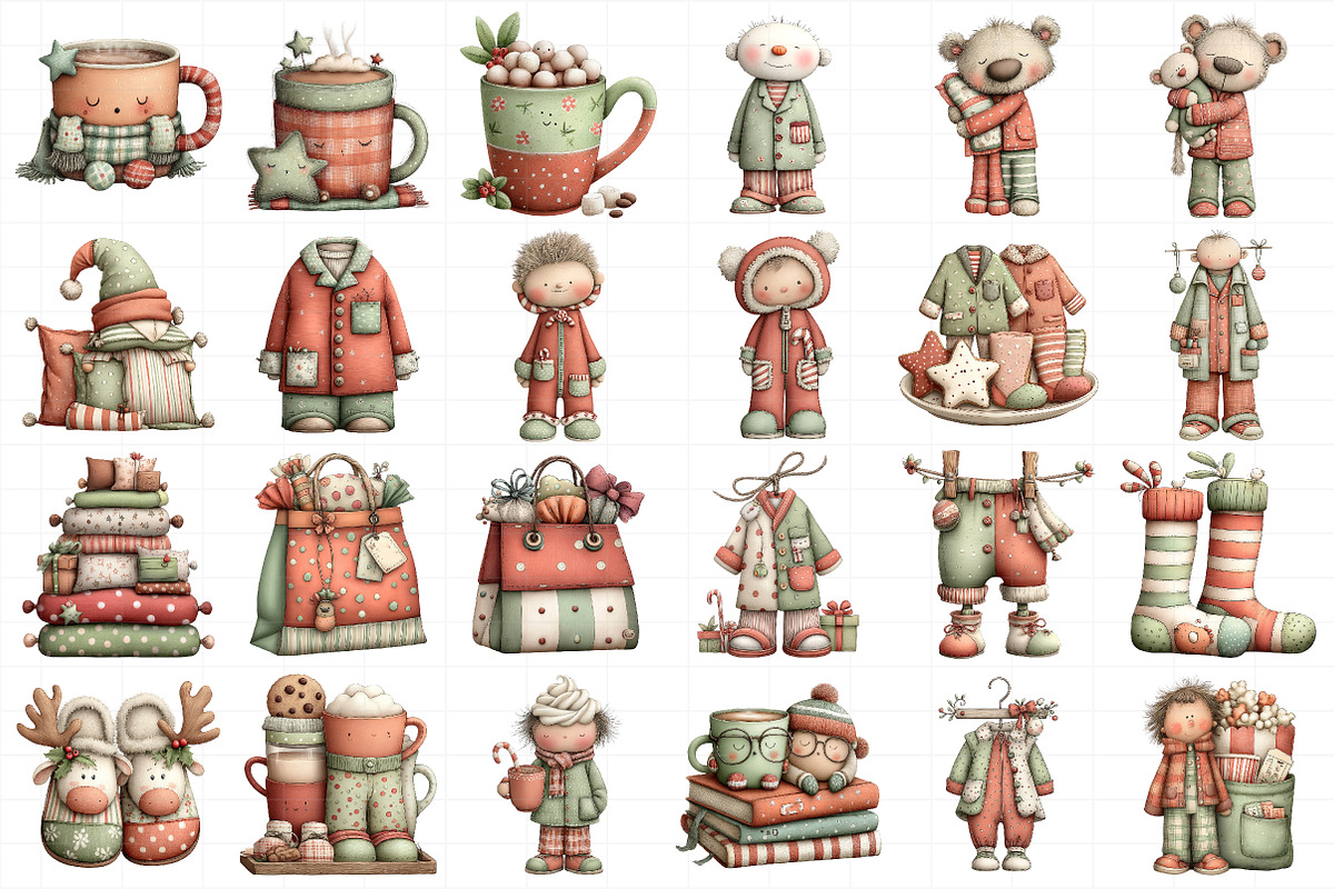 Christmas Pajama Party Clipar, an Illustration by Daily.Designs (Photo 5 of 5)