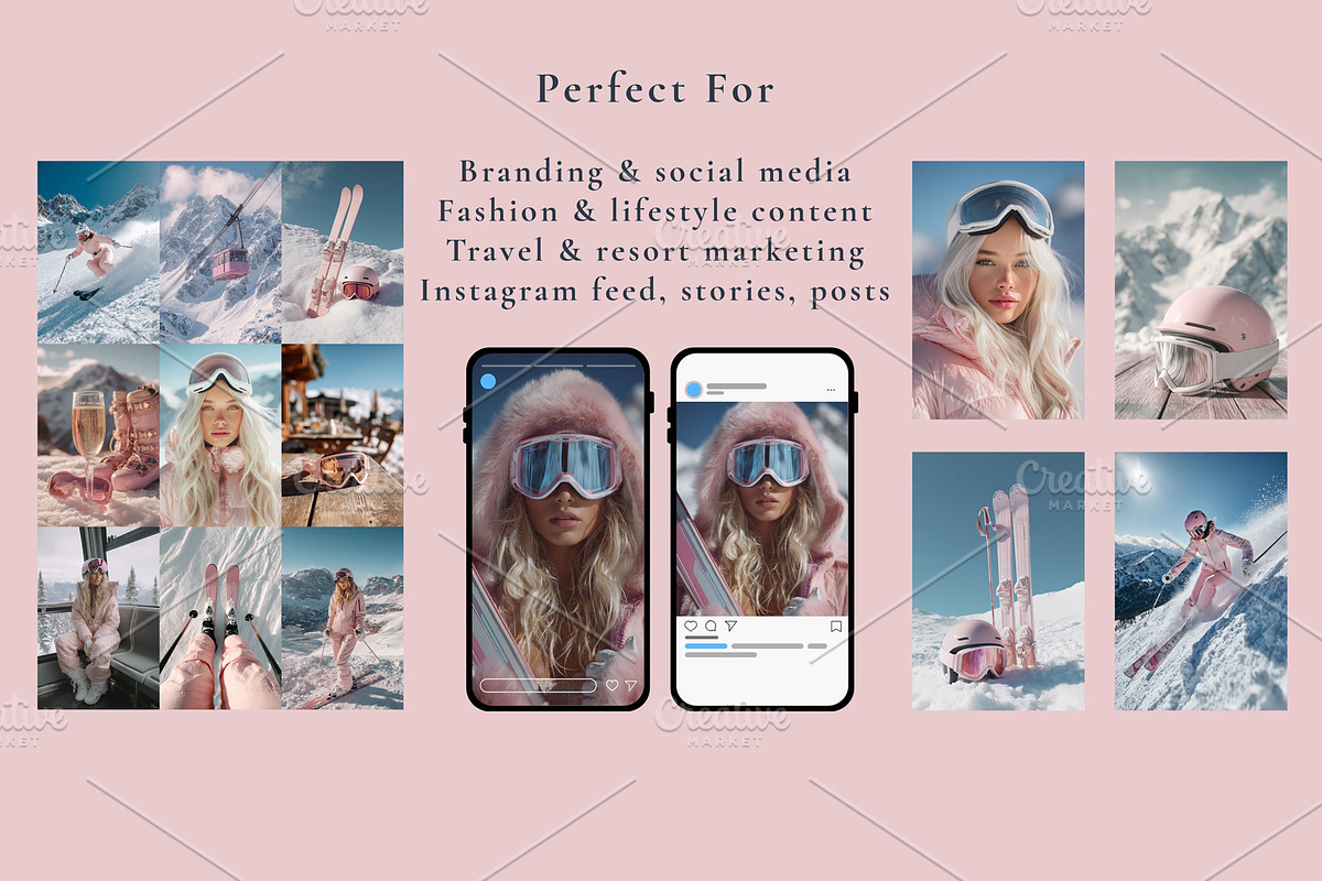 Pink ski fashion bundle 47 AI images, a Sports & Recreation Photo by Yulia Furman (Photo 4 of 4)