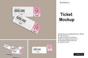 Ticket Mockup, a Print Template by rizalamora