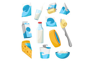 Collection of Dairy Products, a Food Illustration by the8monkey