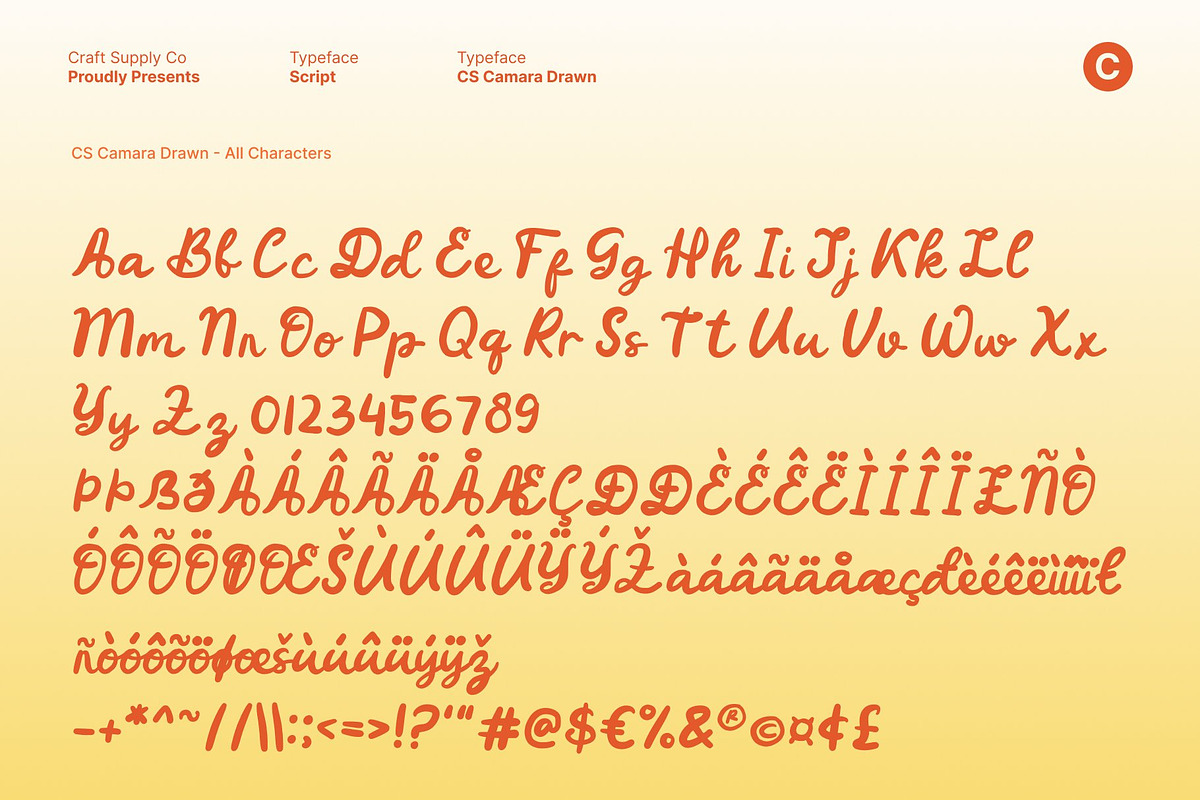 CS Camara Drawn, a Script Font by Craft Supply Co. (Photo 7 of 8)