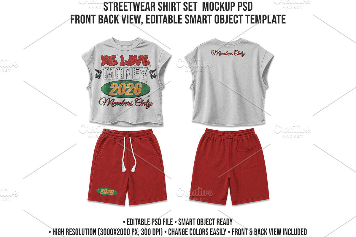 Streetwear Shirt Set Mockup PSD, a Shirt Mockup by std.badboy (Photo 1 of 4)
