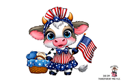 Patriotic Cow with USA Flag 10 PNG, a Graphic by Clipart Bloom (Thumbnail 3 of 11)
