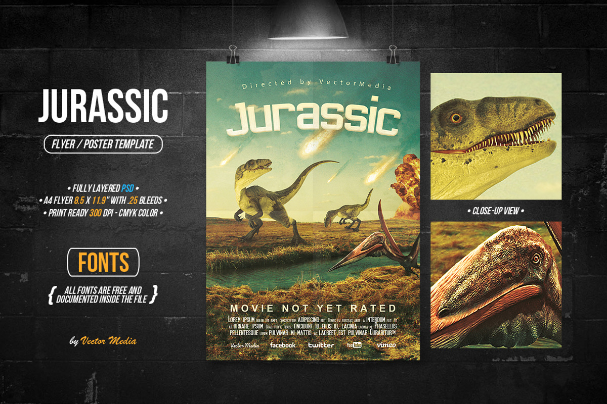 Jurassic - Flyer / Poster, a Flyer Template by VectorMedia (Photo 2 of 8)