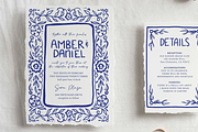Blue Floral Frame Wedding Clipart, an Illustration by Jordyn Grace Design (Thumbnail 2 of 2)