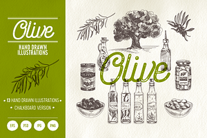 Olive.Hand drawn illustrations., a Food Illustration by Natalya Levish