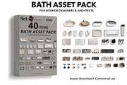 Bath Floor Plan Pack – Top Views, an Object Graphic by SketchBoyko (Thumbnail 8 of 8)