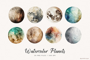 Watercolor Planets