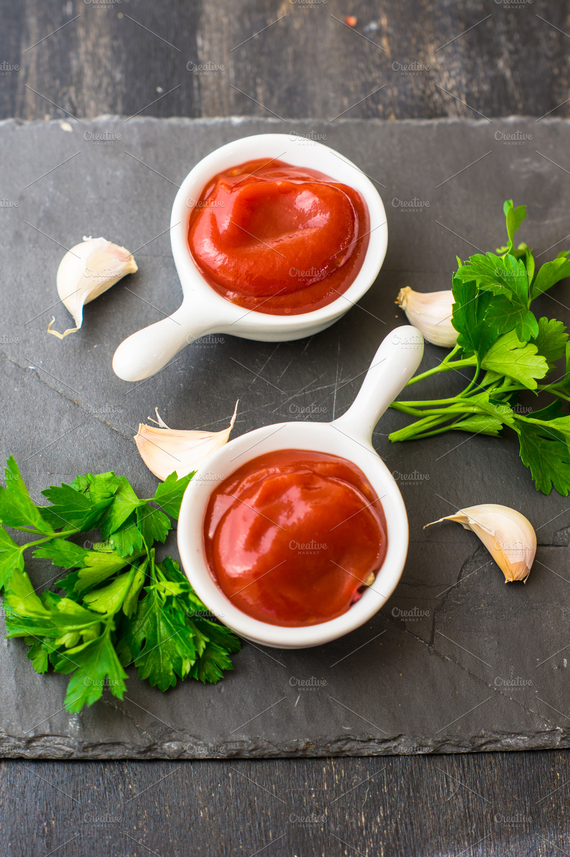 Tomato ketchup sauce stock photo containing around and black, a Food & Drink Photo by Anna Bogush
