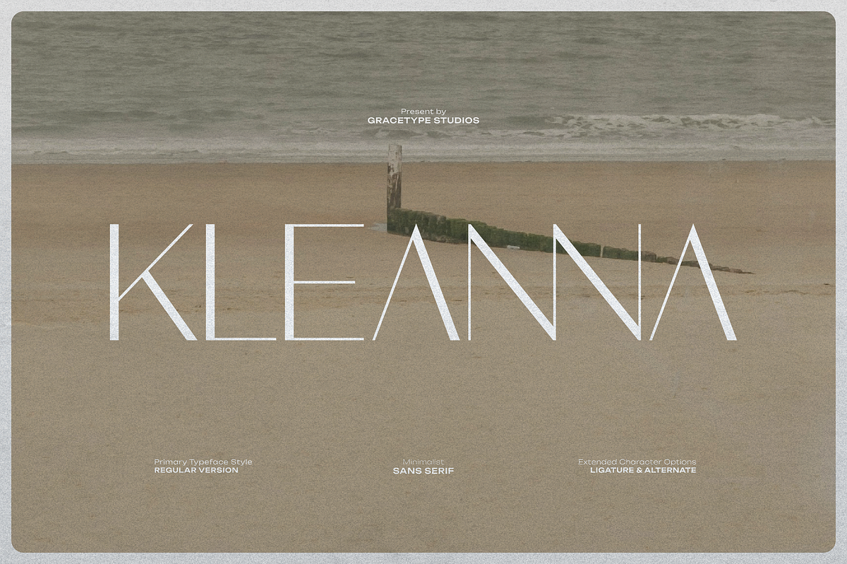 Kleanna | Minimalist Sans Serif, a Script Font by gracetype_studio (Photo 1 of 12)