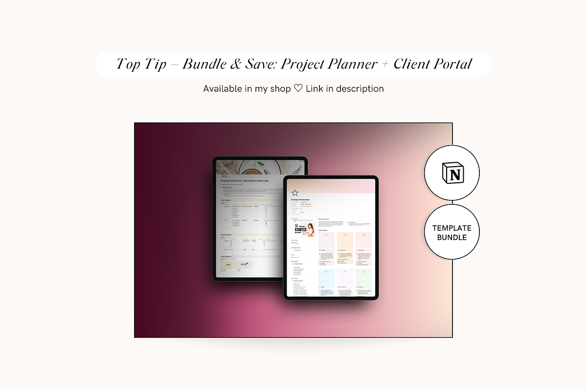 Notion Client Portal For Designer, a Stationery Template by TheCoastlineStudio (Photo 9 of 9)