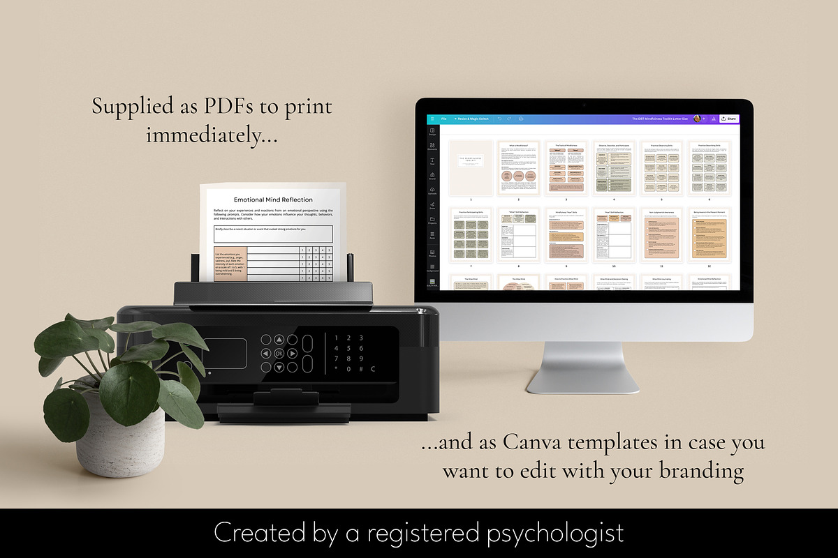 Mindfulness Workbook Canva Templates, a Templates & Theme by Miri Campbell (Photo 6 of 8)
