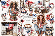 Patriotic 4th of July Clipart, a Person Illustration by GlamArtZhanna (Thumbnail 1 of 8)