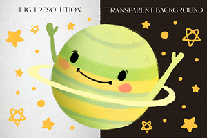 Solar System. Cute Planets Clipart