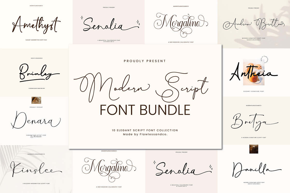Modern Script Font Bundle, a Script Font by Flawless And Co (Photo 1 of 11)