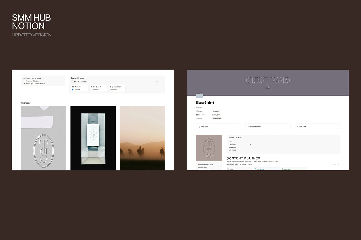 Notion – SMM Hub for Freelancer, a Templates & Theme by Aire Studio (Photo 6 of 10)