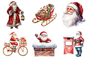 Vintage Christmas Santa Clipart, an Illustration by Daily.Designs (Thumbnail 5 of 5)