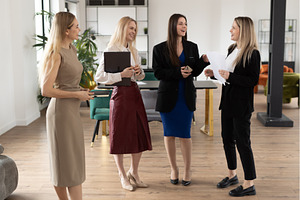 Four professional businesswomen, a Person Photo by undrey