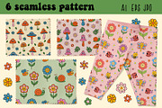 cute Mushrooms and flowers, a Seasonal Illustration by NataKa (Thumbnail 5 of 10)