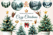 Cozy Christmas Clipart, a Seasonal Illustration by Housui Patterns (Thumbnail 1 of 14)