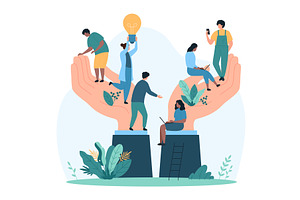 Support wellbeing personnel growth, a Person Illustration by Flashvector
