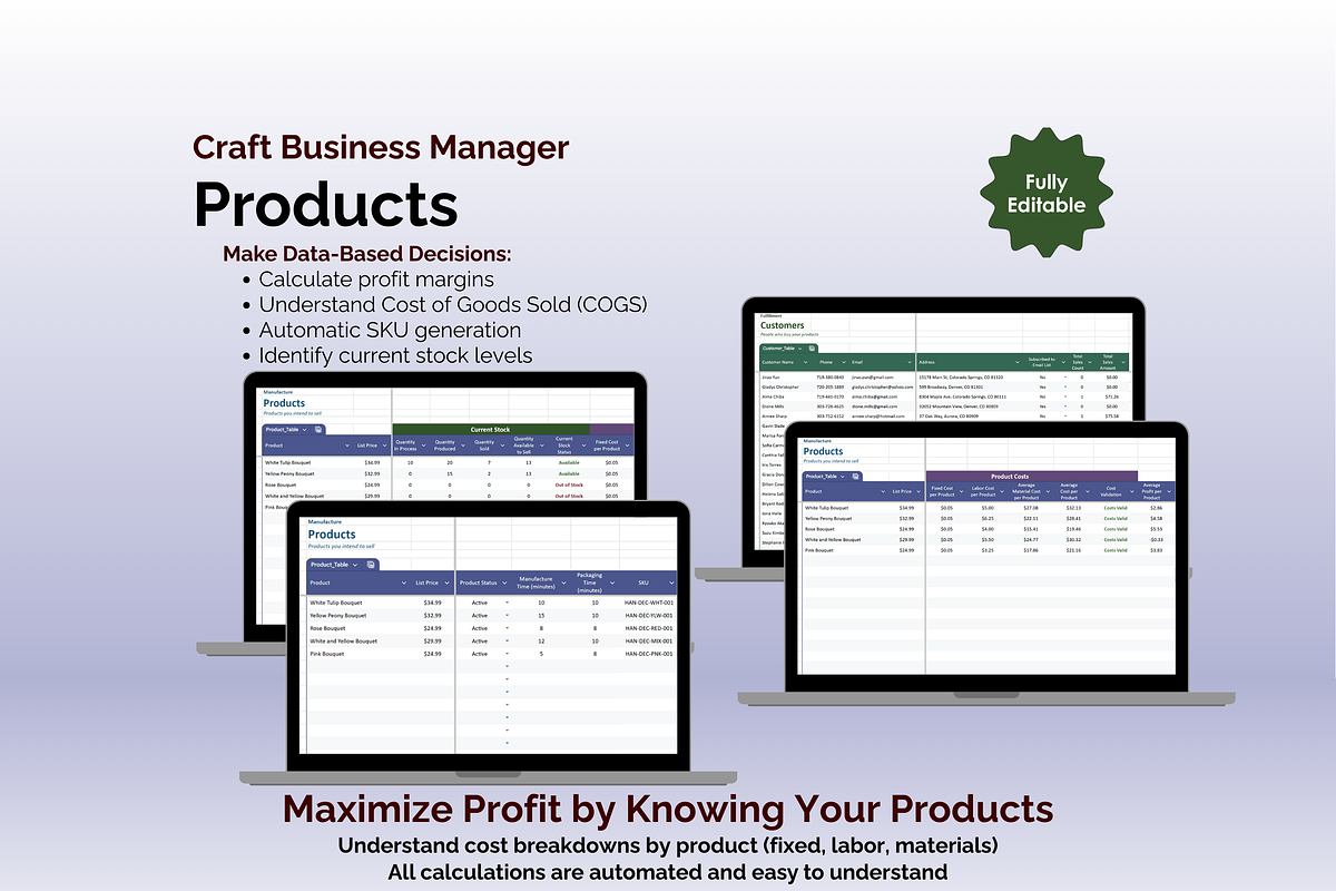 Craft Business Manager-Google Sheets, an App Template by Ardent Workshop (Photo 5 of 9)