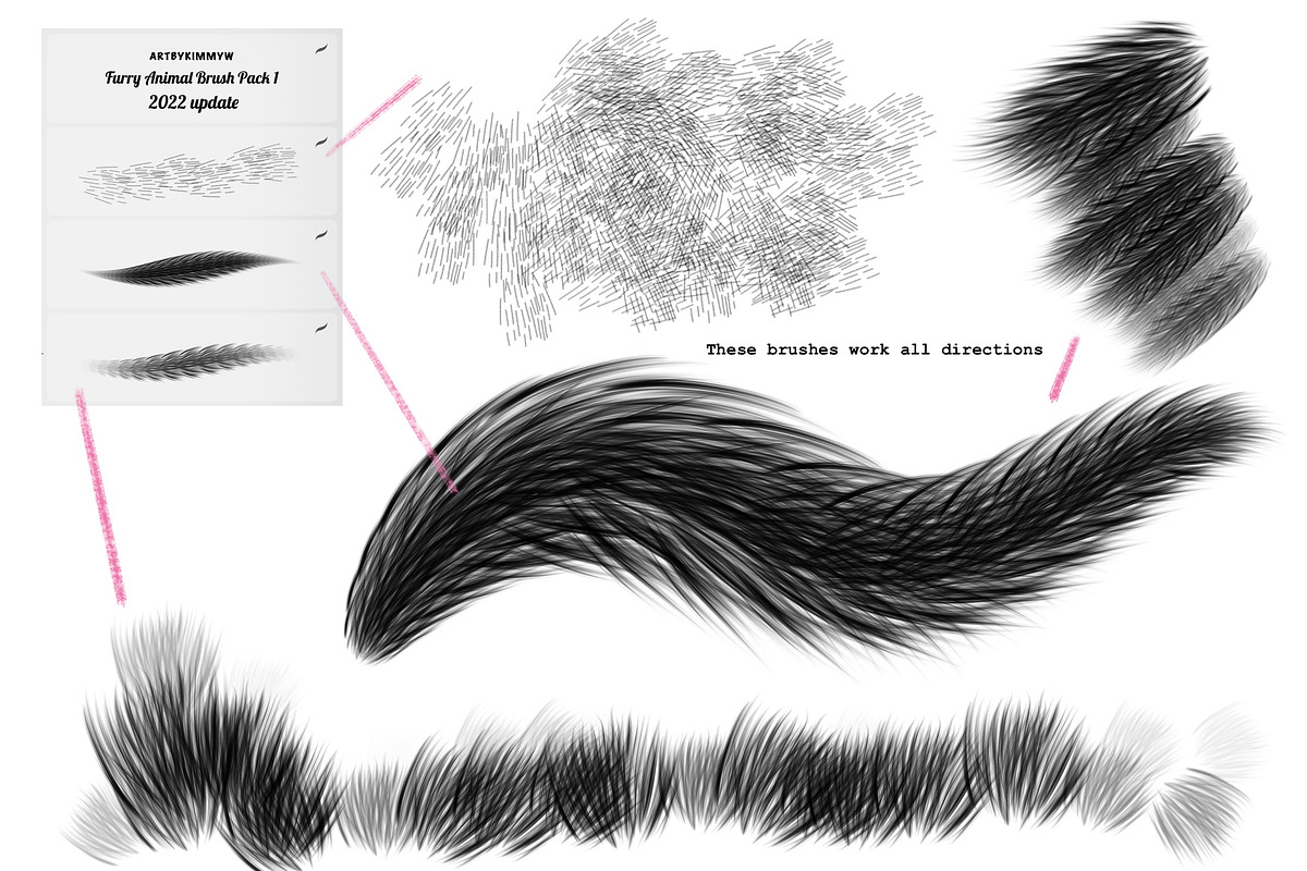 Procreate Furry Animal Brush Pack 1, a Brush Add-On by Artbykimmyw (Photo 2 of 7)