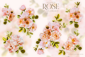 Summer Wild Rose Pink Florals