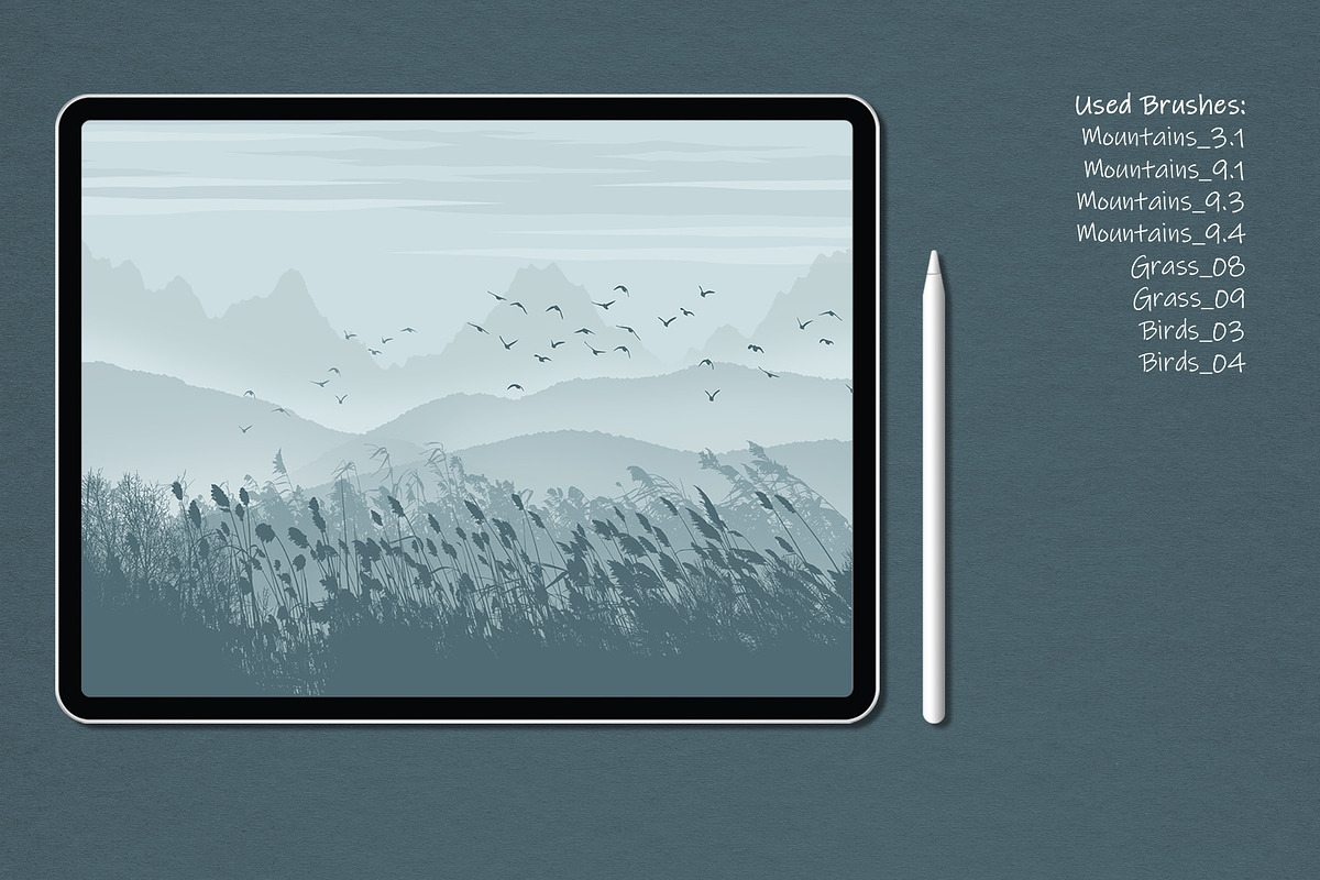 Procreate Landscape Stamp Brushes, a Brush Add-On by MISTstudioDesign (Photo 5 of 11)