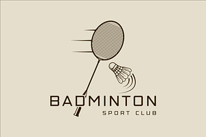 shuttlecock and racket logo design, a Branding & Logo Template by zyxroun shop