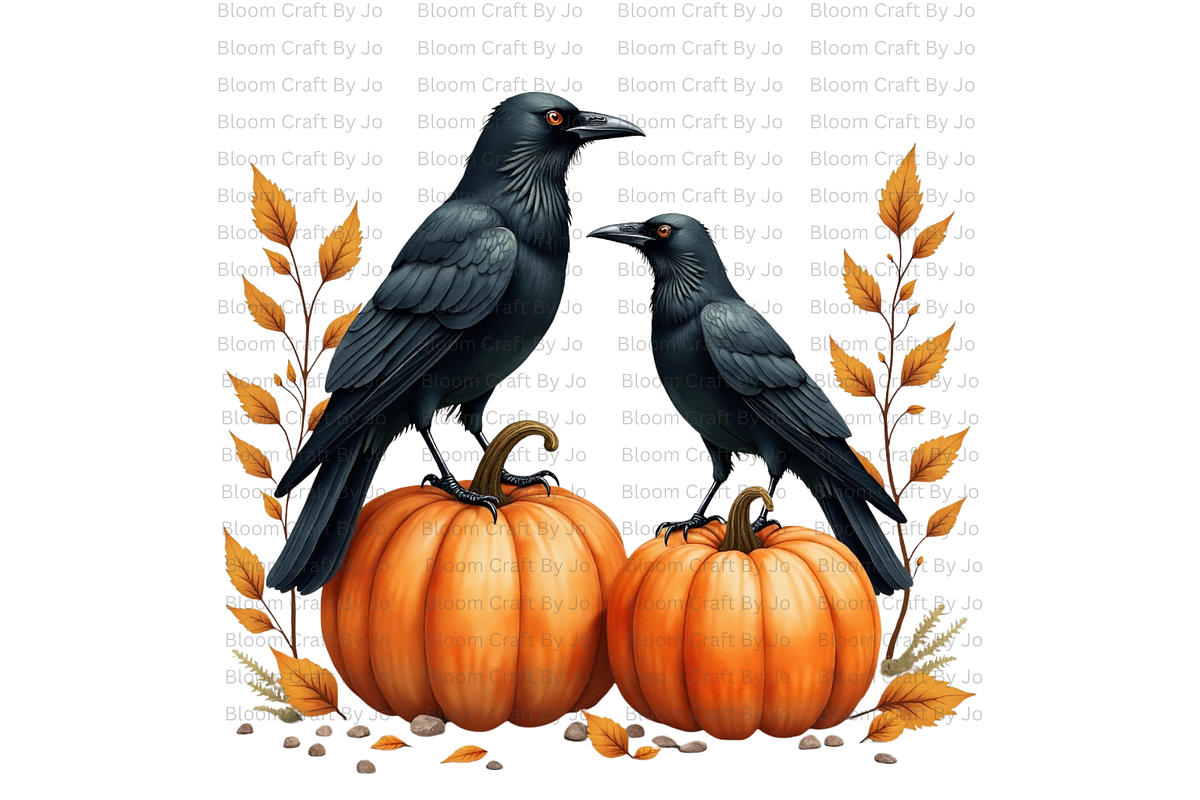 Crow and Pumpkin Scenes, an Animal Illustration by Bloom Craft Creations (Photo 5 of 12)