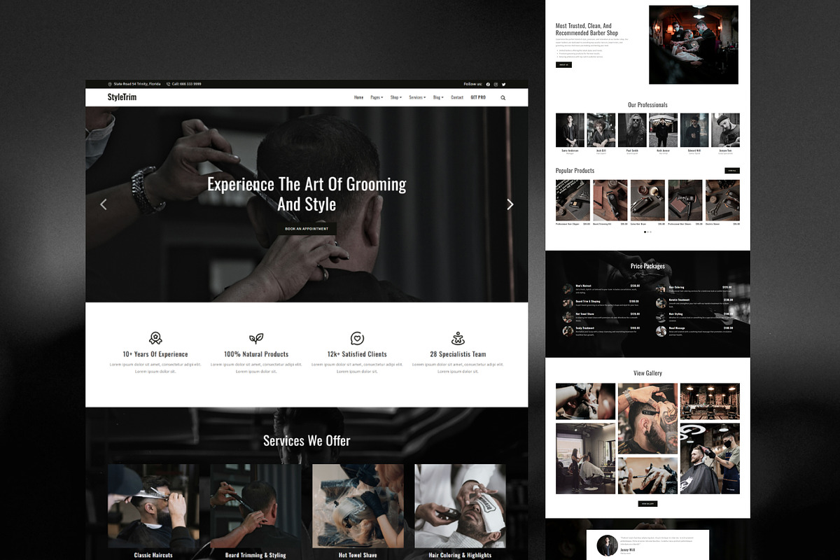 StyleTrim – Barber and Salon HTML, a HTML Template by TemplatesJungle