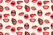 Sexy Red Lips Clipart – PNG Set, a Decorative Illustration by NatArt (Thumbnail 6 of 15)