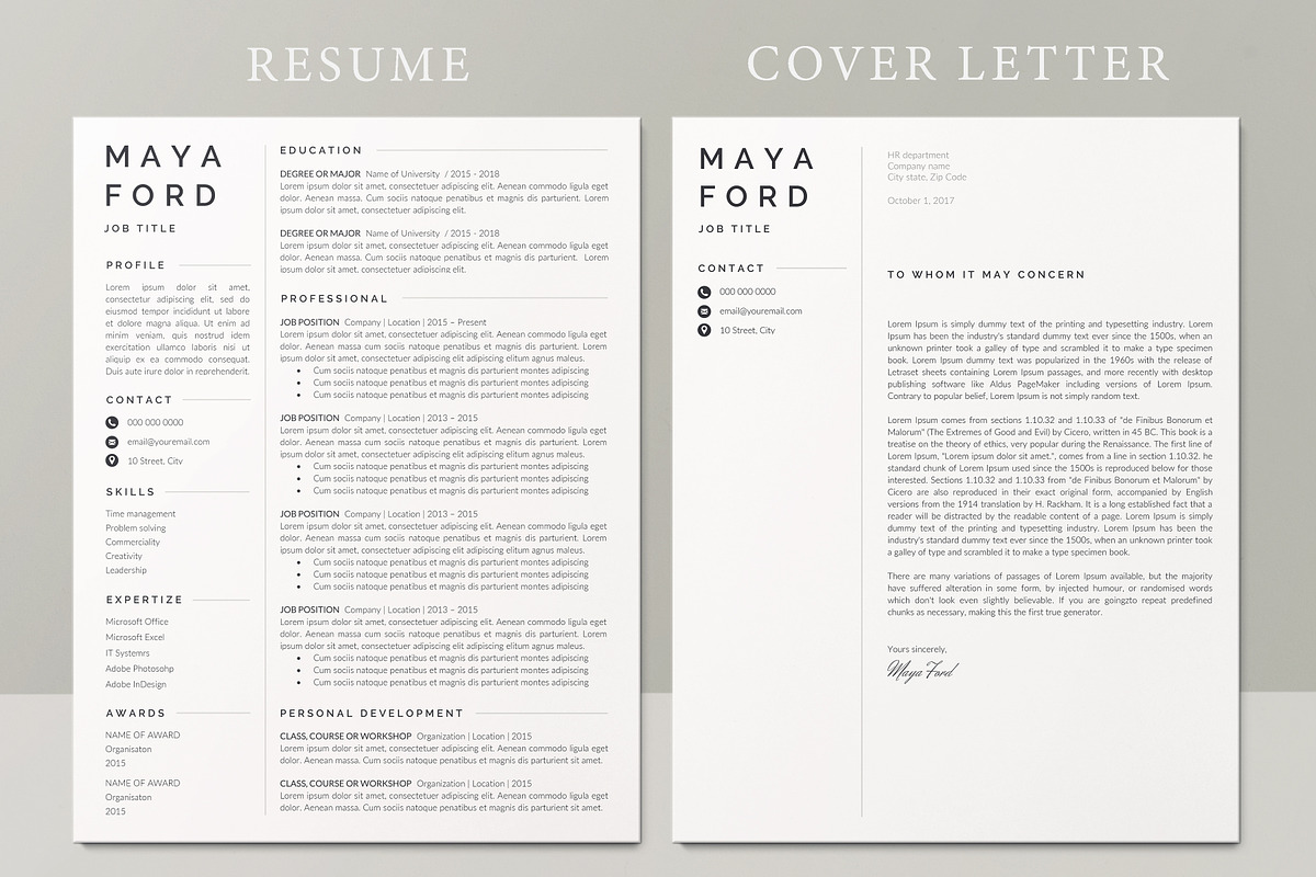 Resume Template / CV, a Resume Template by TheResumeCoach (Photo 4 of 7)