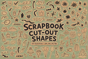 Scrapbook Cut-Out Shapes, a Decorative Illustration by Anna Studio
