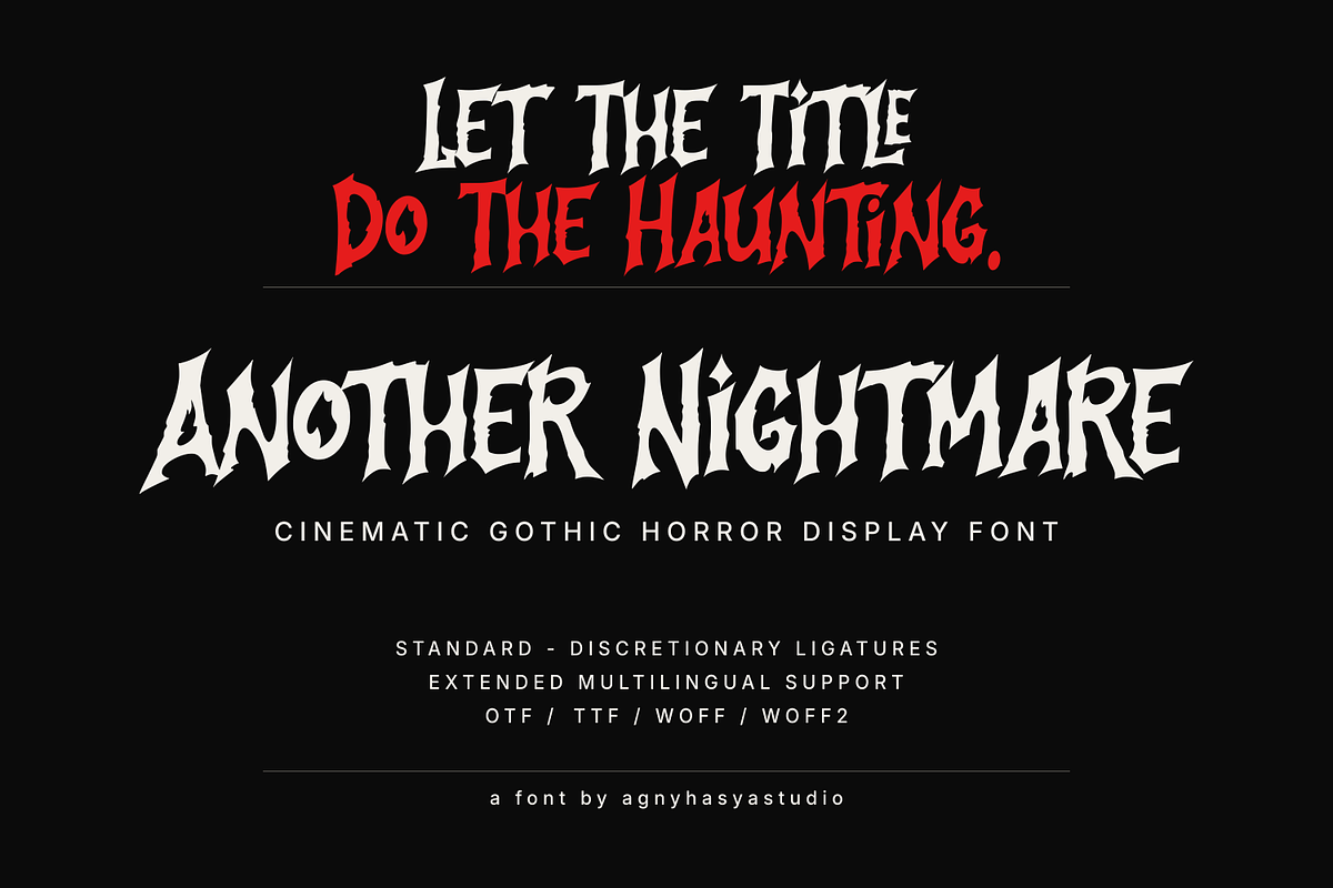 Another Nightmare - Horror Font, a Blackletter Font by agnyhasyastudio (Photo 16 of 16)