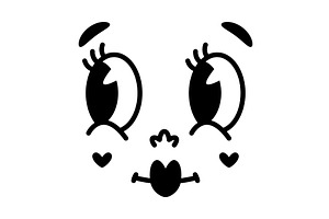 Retro Cartoon Mascot Face with Big, an Object Illustration by TopVectors