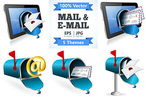 E-Mail and Mail Themes, a Technology Illustration by TAlex