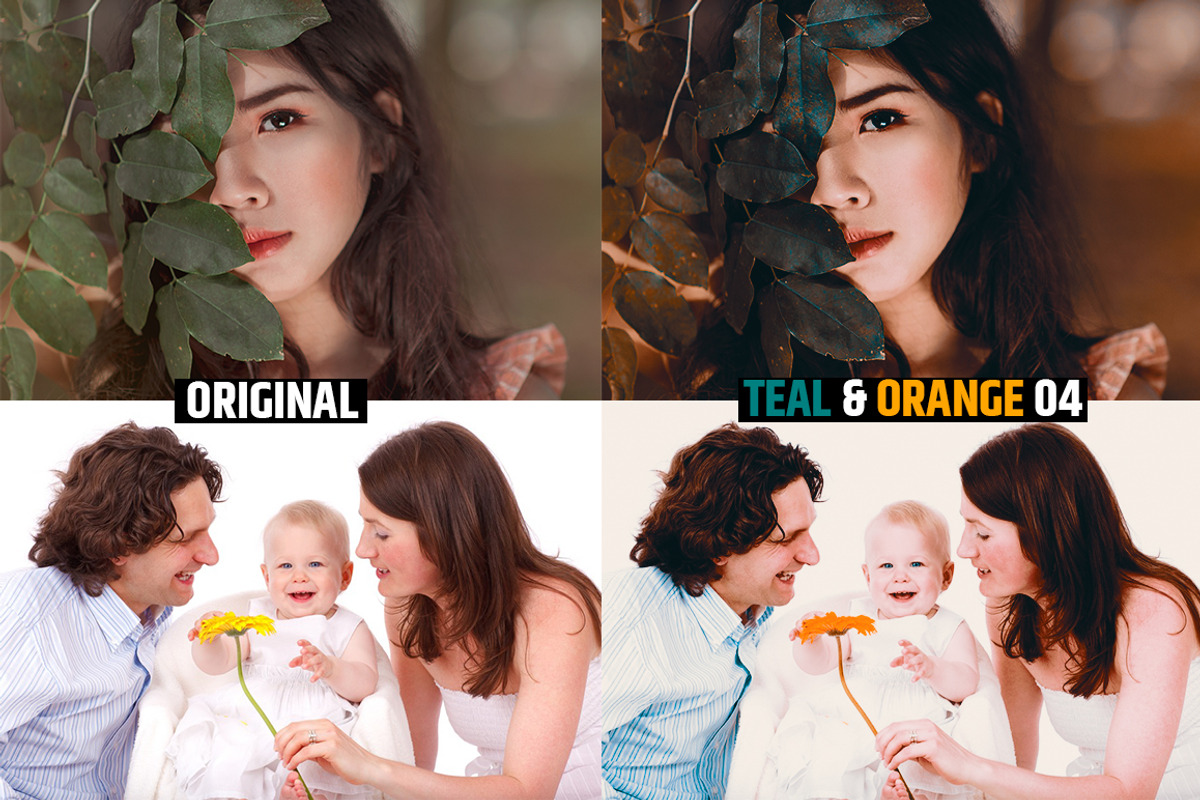 Orange & Teal 30 Cinematic FILM LUTS, a Plug-in Add-On by WeLovePresets (Photo 5 of 61)
