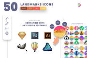 50 Landmarks Icons, an Outline Icon by Dighital (Thumbnail 9 of 10)